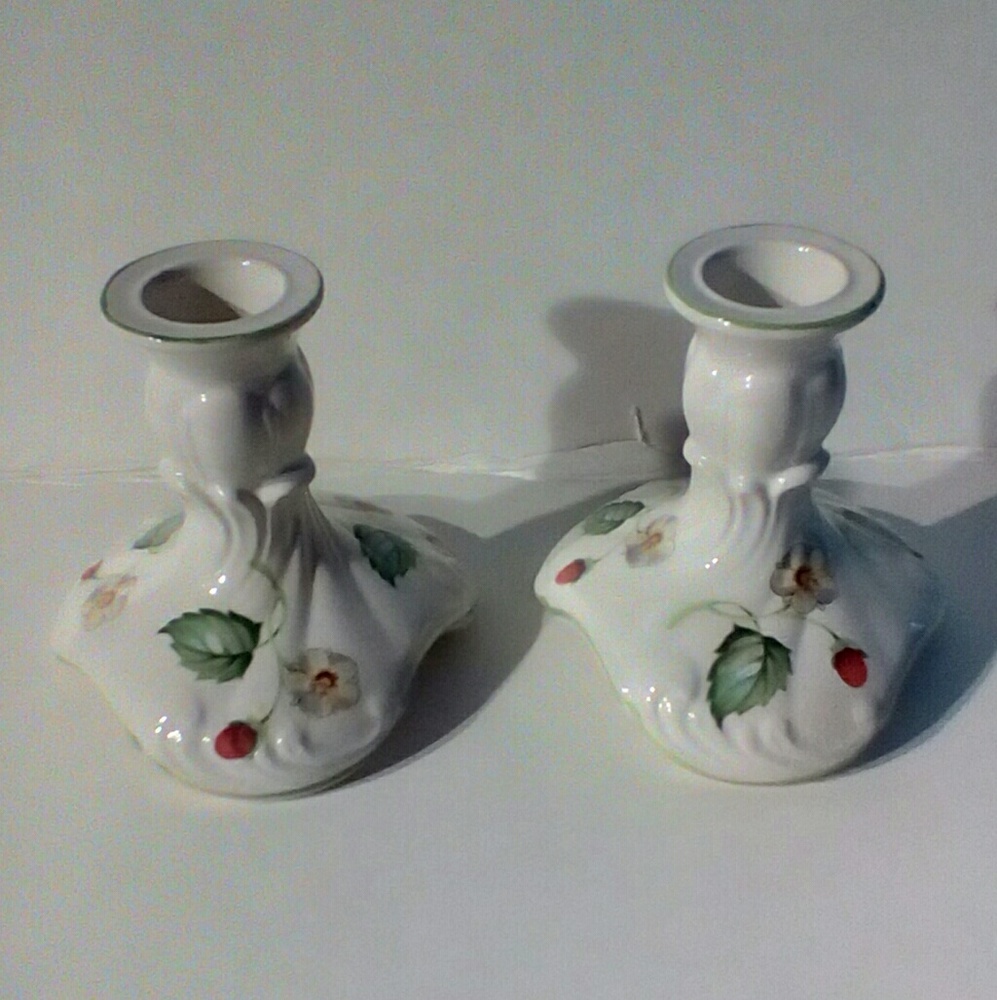 Vintage UK Strawberry Candlesticks